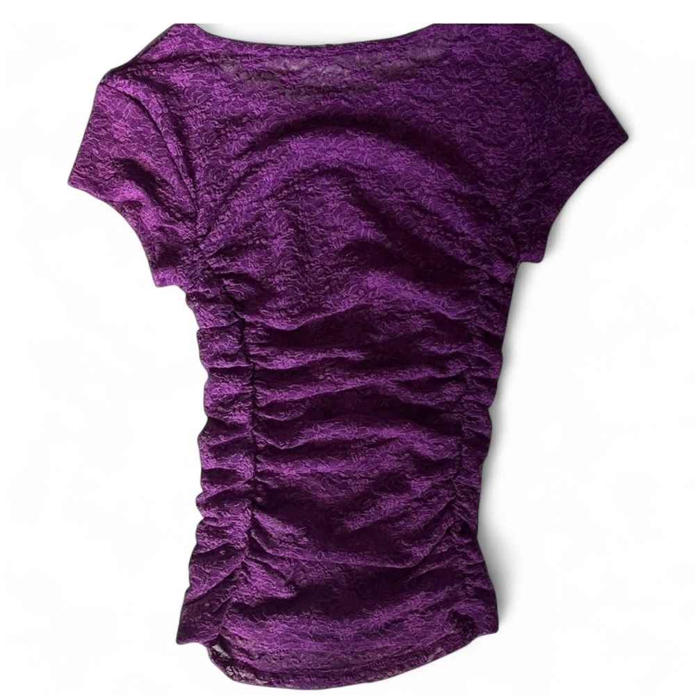 Intimately Free People Keep It Simple Lace Baby Tee in Dramatic Orchid, size XS - Picture 3 of 9